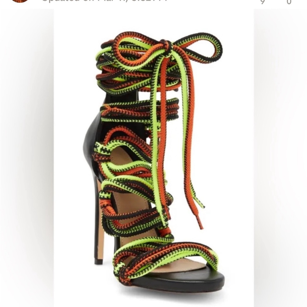 Azalea Wang Corded Lace-Up Heels